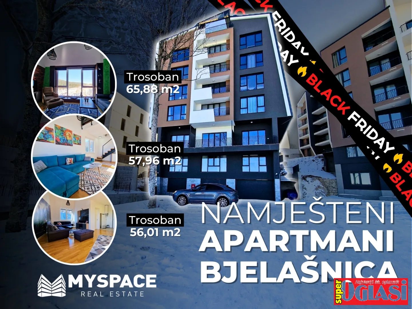 Namješten apartman Bjelašnica, 57 m2